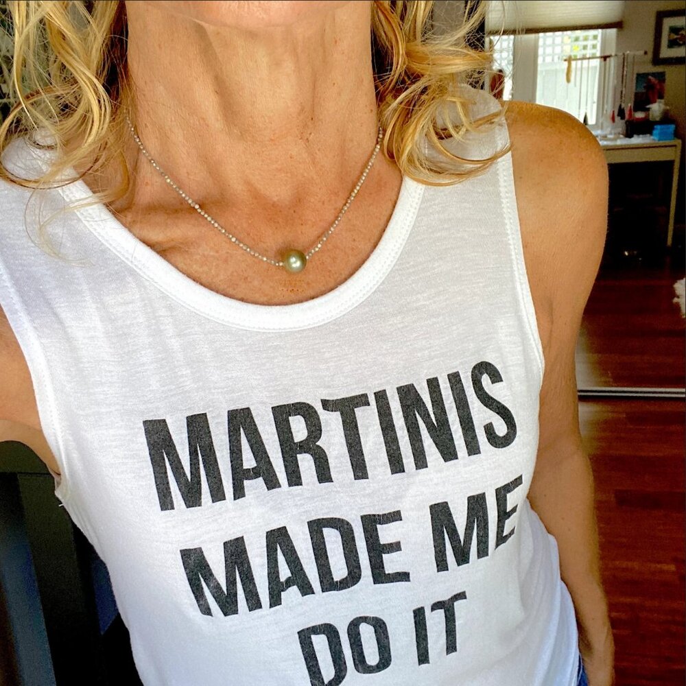 NWOT Body Rags Clothing Co. Martinis Made Me Do It Tank Top